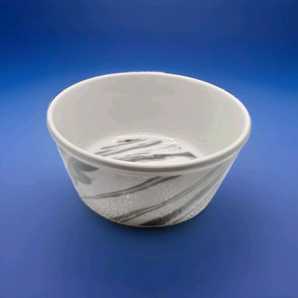 Gibson Home Cat Dog Bowl Bow Wow Meow Grey+ White Round Marbled Design Ceramic